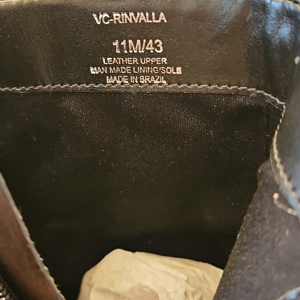Vince Camuto Black Leather Pointed-Toe Ankle Side Zip Boots . Worn Once - Picture 6 of 12